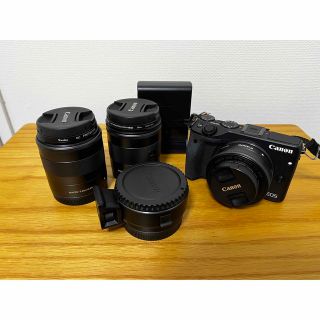 キヤノン(Canon)のCanon EOS M3 ボディBK＋レンズ3本＋アダプタ(ミラーレス一眼)