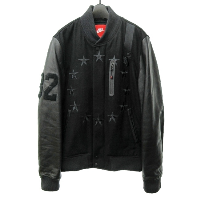 良品】NIKE ナイキ デストロイヤー ジャケット レザー スタジャン 黒 L-