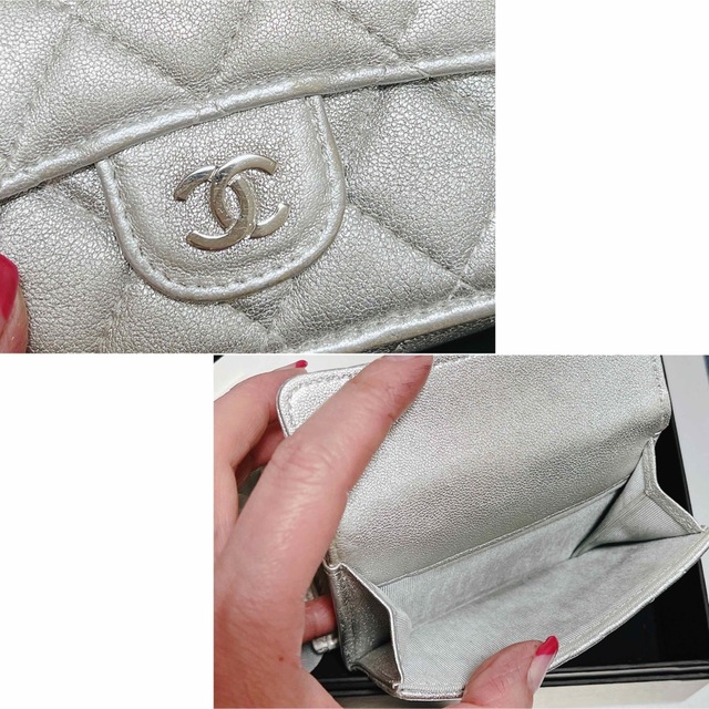 CHANEL(シャネル)の【31番台 CHANEL】可愛いキラキラシルバーの三つ折り財布☆シルバー金具☆ レディースのファッション小物(財布)の商品写真