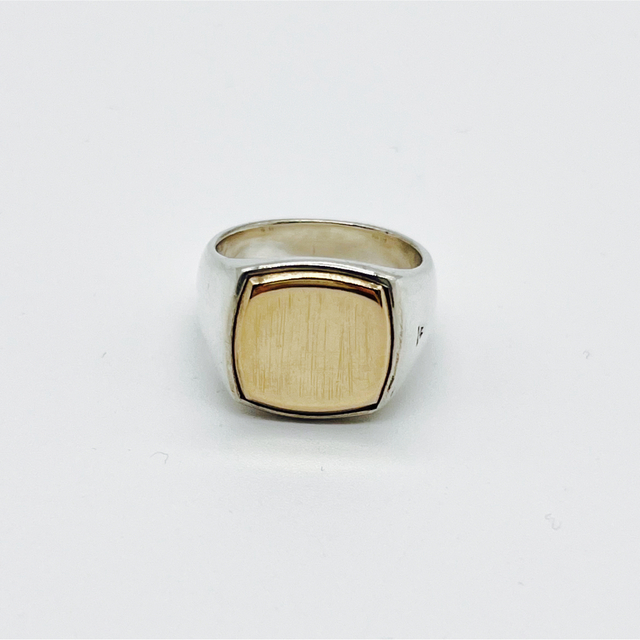 リング(指輪)TOM WOOD トムウッド クッションリング ゴールドトップ CUSHION SILVER GOLD TOP RING シグネットリング シルバー 指輪 17号