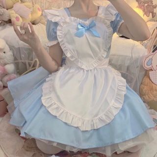 水色 メイド服 コスプレ コンカフェ(衣装)