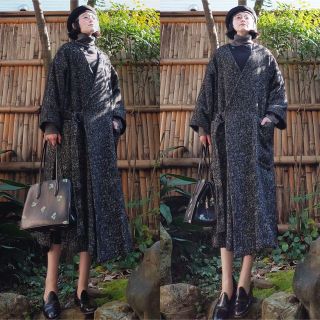 【美品】ZUCCa ズッカ ノーカラーコート Aライン 袖もこもこ カシミヤ