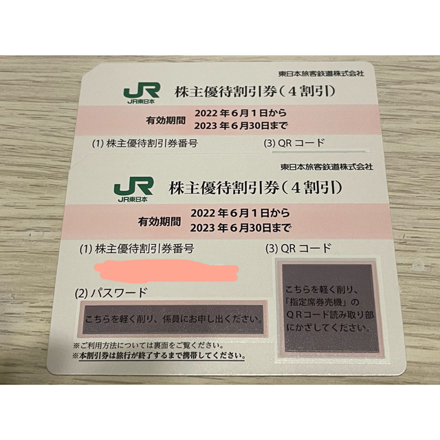 JR東日本　株主優待割引券