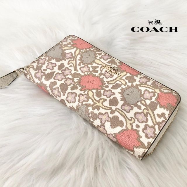 COACH コーチ 長財布 マルチ レザー ラウンドファスナー