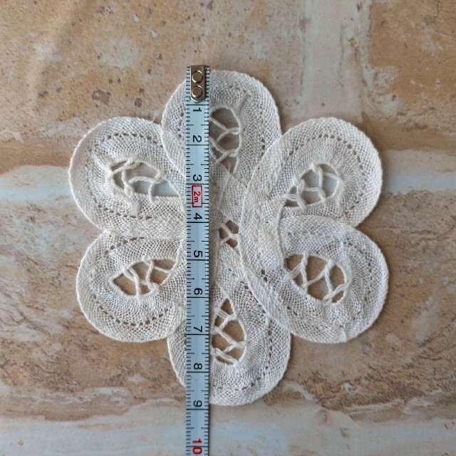 バテンレース 花 フラワー 白 ホワイト 約9cm 5枚 セット 枚数変更OK♡ ハンドメイドの素材/材料(各種パーツ)の商品写真