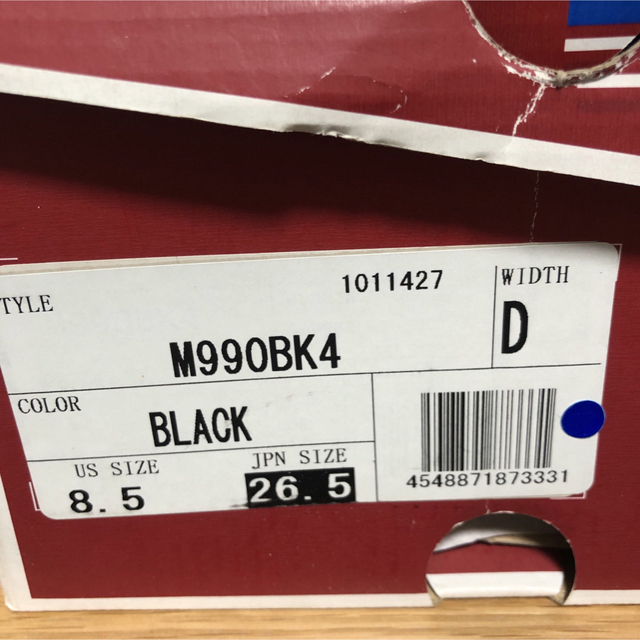 激安 ビジネス New balance 990 BK4 26.5cm 検 992 993 靴/シューズ