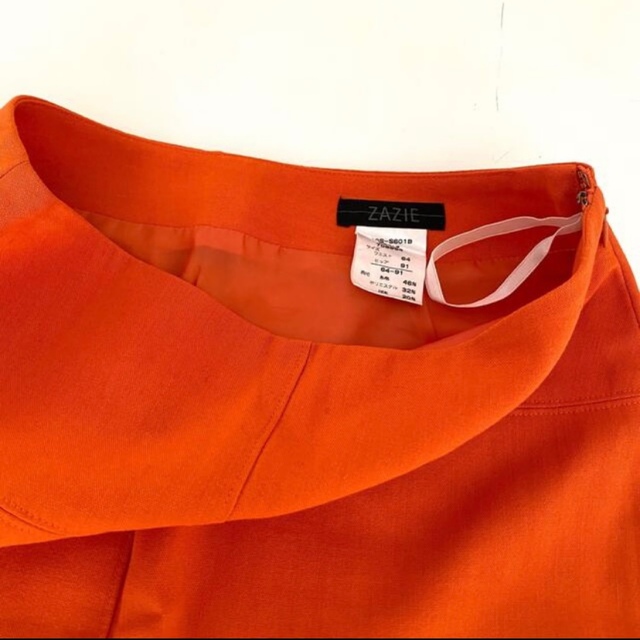 ZAZIE(ザジ)のZAZIE ザジ  スカート 前スリット タイトスカート リネン混 オレンジ 麻 レディースのスカート(ひざ丈スカート)の商品写真