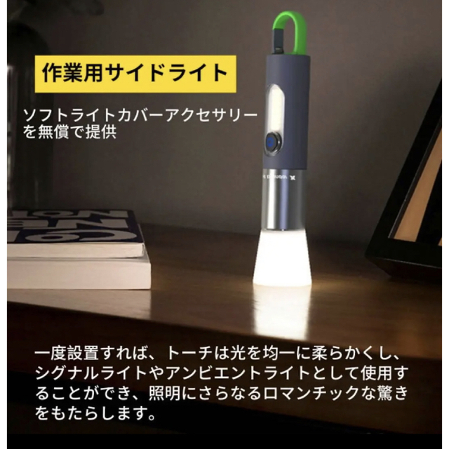 LEDランタン懐中電灯 高輝度1000ルーメン 100グラム IPX4防水の通販 by さくら's shop｜ラクマ