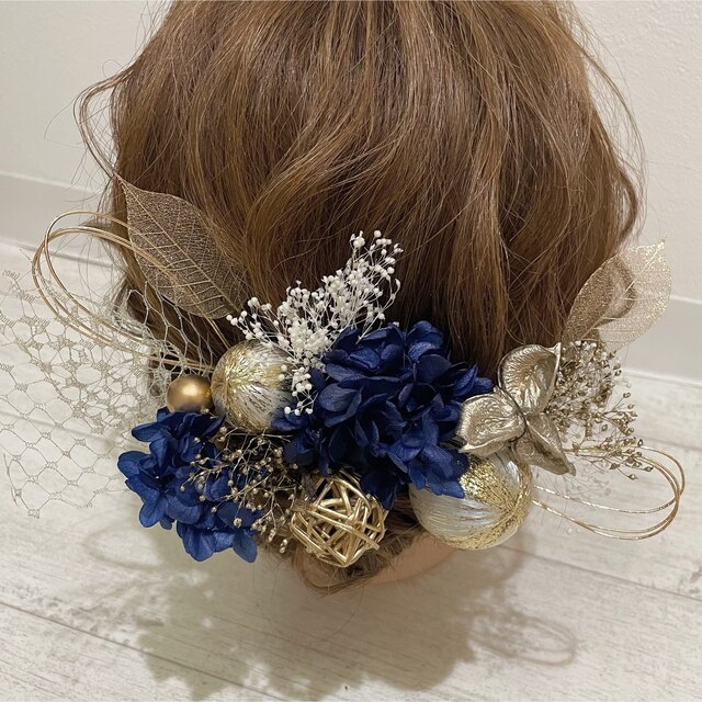 no.101 結婚式　ブライダルウエディング　成人式　髪飾り　花　ドライフラワー