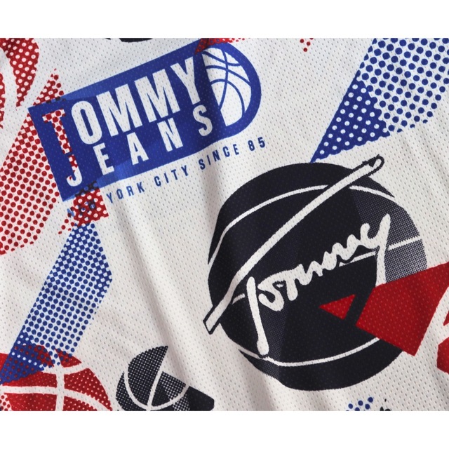 《トミージーンズ》新品 メッシュ生地 TJM バスケットボール ポロシャツ L