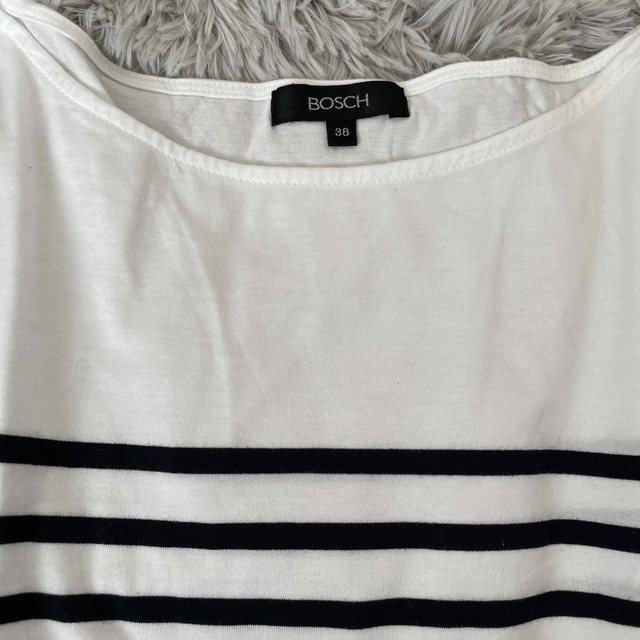 BOSCH(ボッシュ)のBOSCHボッシュ　ボーダー　ロンT 白×ネイビー　マリンファッション レディースのトップス(Tシャツ(長袖/七分))の商品写真