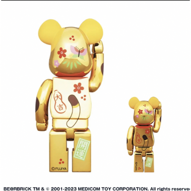 BE＠RBRICK 招き猫 ペコちゃん福 金メッキ 100% & 400% 2