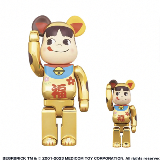 BE＠RBRICK 招き猫 ペコちゃん福 金メッキ 100% & 400% 1