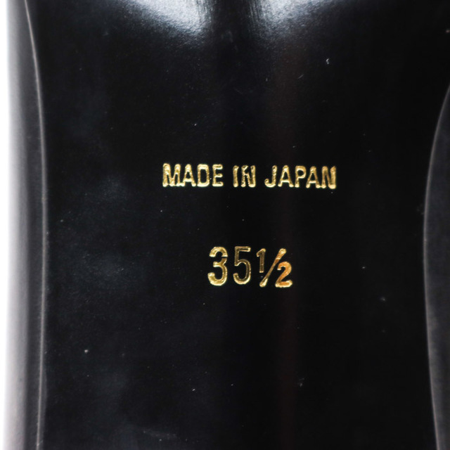 ニナリッチ パンプス 良品 フラワーモチーフ ローヒール 日本製 ブランド シューズ 靴 黒 レディース 35.5サイズ ブラック NINA RICCI