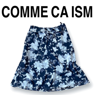 コムサイズム(COMME CA ISM)のCOMME CA ISM コムサイズム スカート 花柄 モノトーン シック 春夏(ひざ丈スカート)
