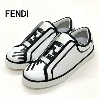 フェンディ(FENDI)の6268 フェンディ ジョシュアヴィーダス レザー ロゴ スニーカー ホワイト (スニーカー)