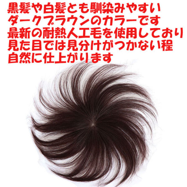 部分ウィッグ 頭頂部 ヘアピース かつら 薄毛 白髪隠し レディースのウィッグ/エクステ(その他)の商品写真