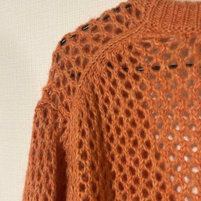 Ray BEAMS(レイビームス)のorange mesh Knit レディースのトップス(ニット/セーター)の商品写真