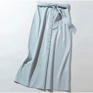 ザラ(ZARA)のZARA フェイクレザー ブルースカート S(ロングスカート)