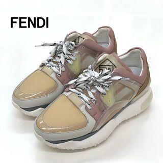 フェンディ(FENDI)の6078 フェンディ メッシュ レザー ロゴ スニーカー マルチカラー(スニーカー)