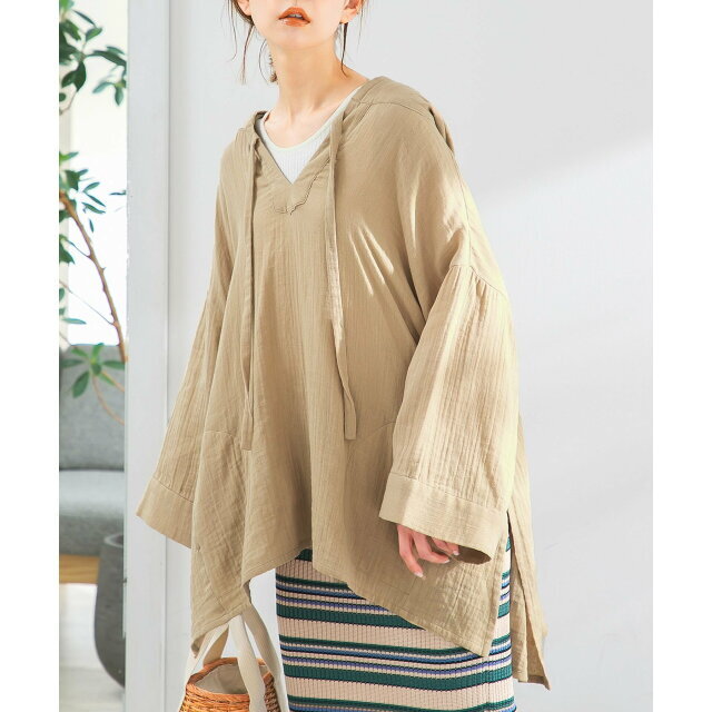 URBAN RESEARCH ROSSO(アーバンリサーチロッソ)の【beige】フーディシャツ レディースのトップス(その他)の商品写真