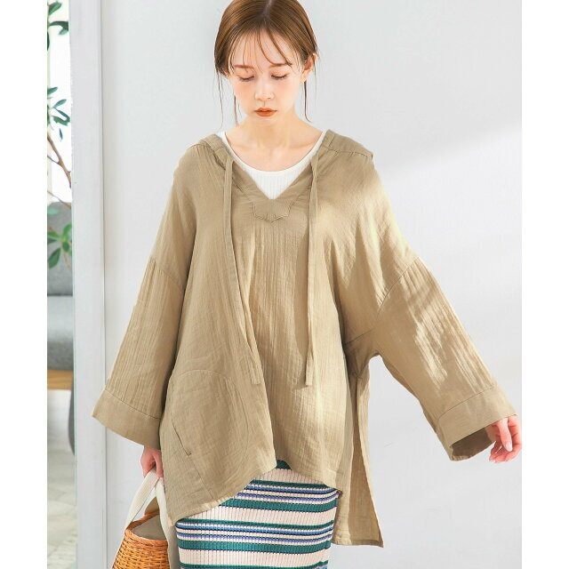 URBAN RESEARCH ROSSO(アーバンリサーチロッソ)の【beige】フーディシャツ レディースのトップス(その他)の商品写真