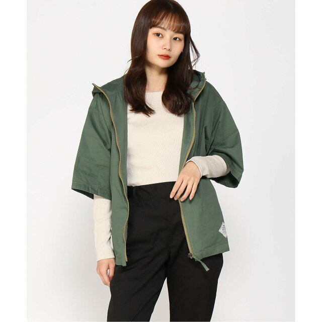 【KHAKI】(L)5分袖ゆるフードJK