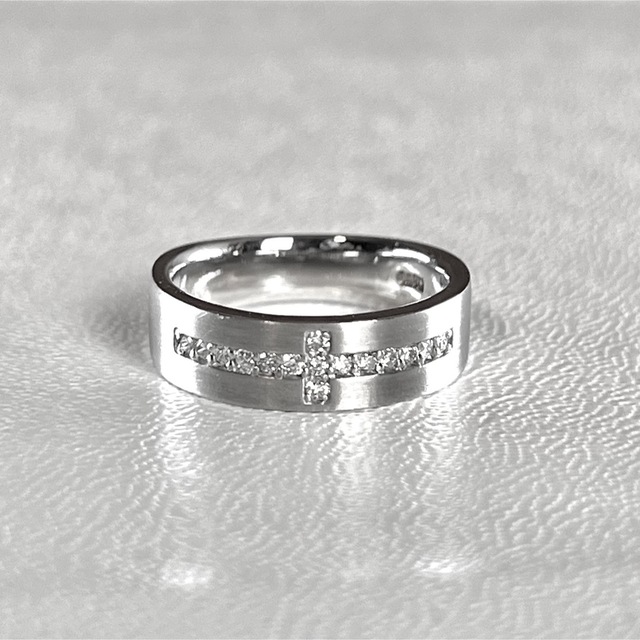 新品同様 【美品】K18WG ホワイトゴールド 約6.36g 0.17ct ダイヤ