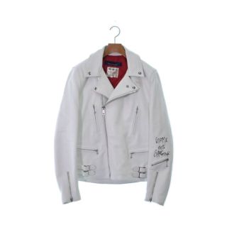 コムデギャルソン(COMME des GARCONS)のCOMME des GARCONS ライダース 40(L位) 白 【古着】【中古】(ライダースジャケット)