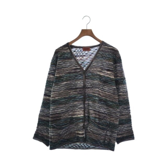 MISSONI ミッソーニ カーディガン -(XL位) 白x緑x黒等(ミックス