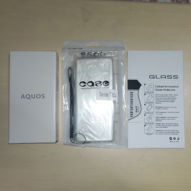 AQUOS sense 7 SH-M24 ブルー ＆ケース＆ガラスフィルム２枚