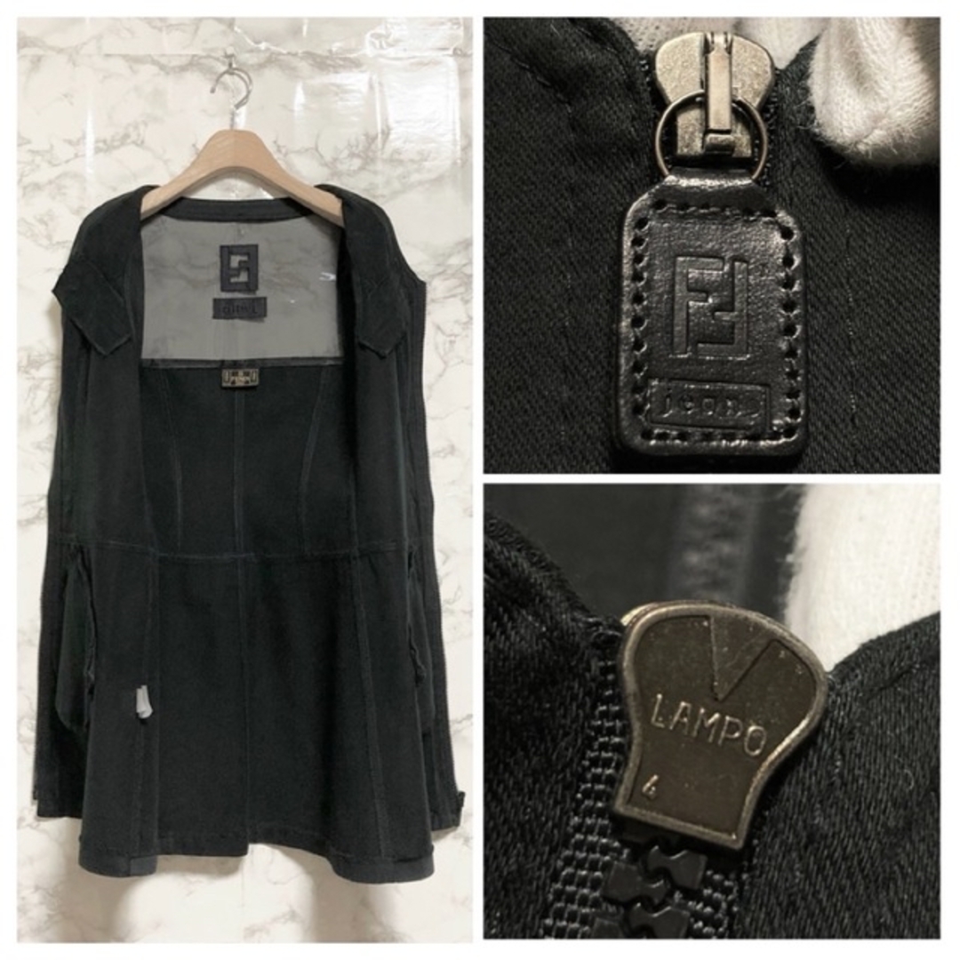 FENDI(フェンディ)の【準美品 90S】FENDI メッシュFFロゴ 2wayワンピース/ロングベスト レディースのワンピース(ミニワンピース)の商品写真