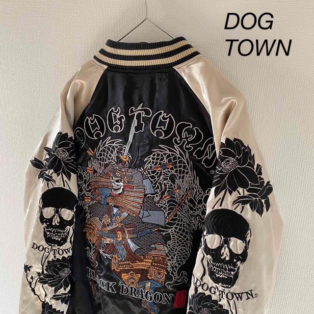 メンズ激レアDOGTOWNドッグタウンスカジャンmドクロドラゴンメンズ長袖