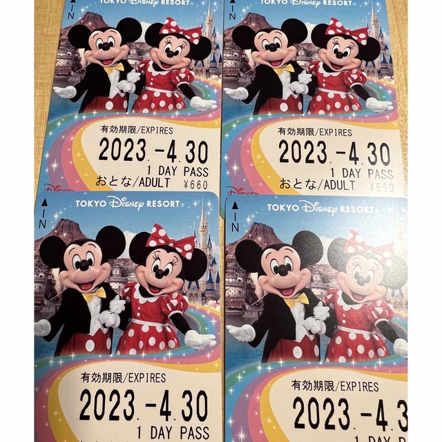 Disney(ディズニー)のディズニーリゾートライン1日券✖️4枚大人 チケットの施設利用券(遊園地/テーマパーク)の商品写真