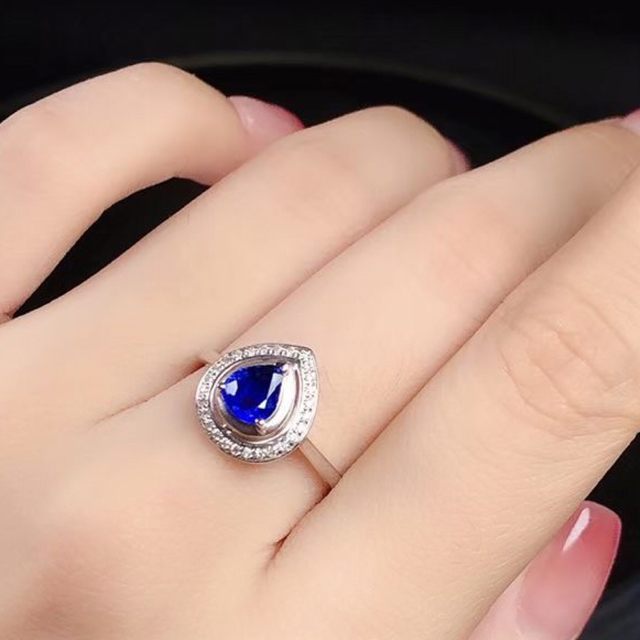 天然 ブルーサファイア ダイヤ リング0.79ct k18 ¥-