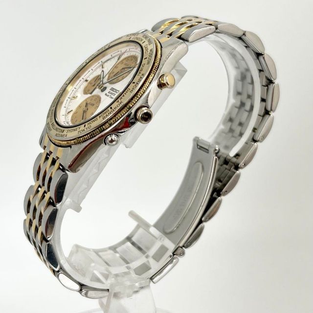407 SEIKO セイコー時計　メンズ腕時計　ワールドタイマー　希少　ゴールド