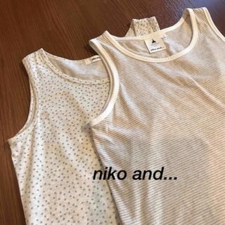 ニコアンド(niko and...)のniko and タンクトップ 2枚/ドット サイズ2/ボーダー サイズ3(タンクトップ)