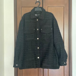 ザラ(ZARA)のZARA ザラ　ツィードジャケット　アウター　ブラック(その他)