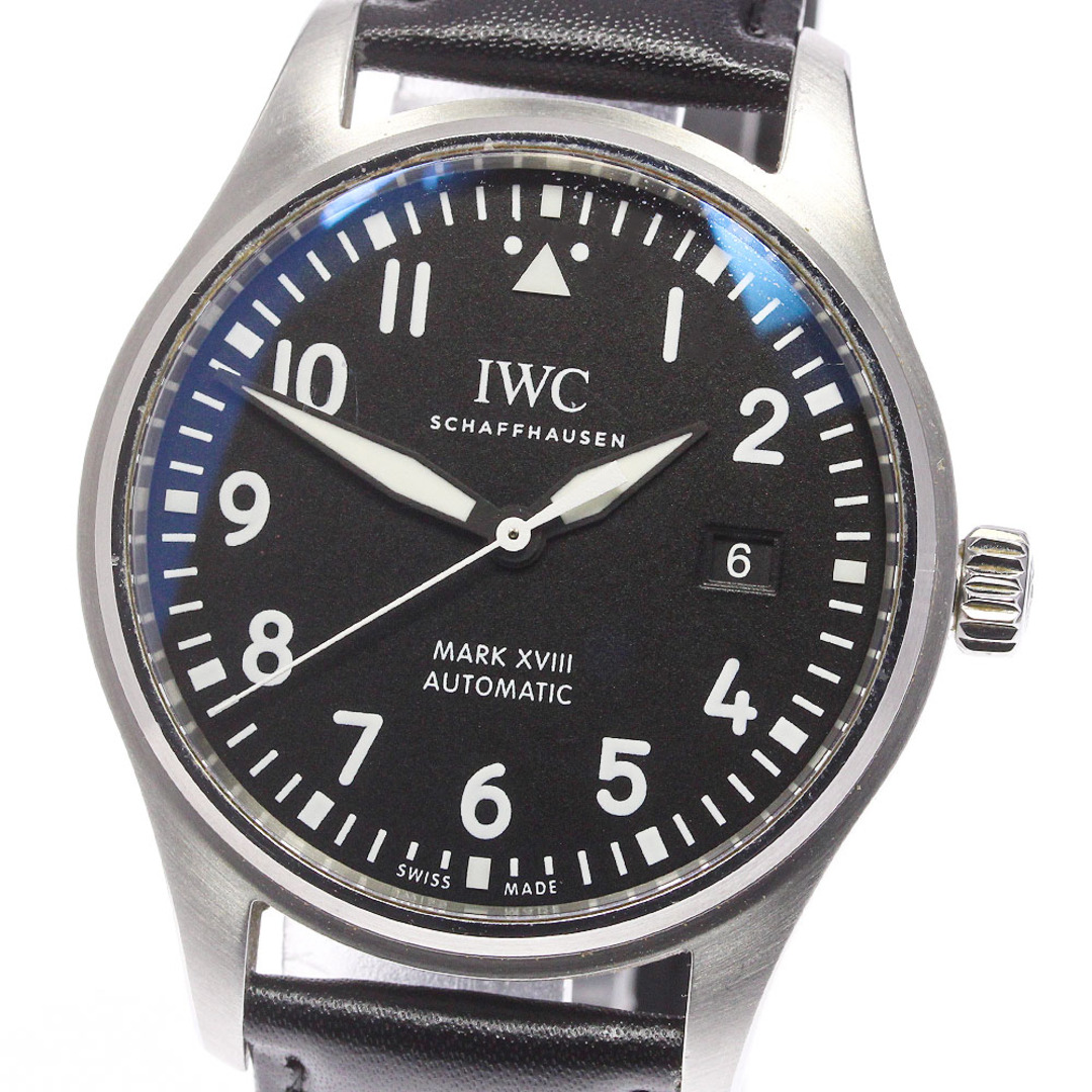 ☆良品 ★箱・保証書付き【IWC SCHAFFHAUSEN】IWC パイロットウォッチ マークXVIII デイト IW327009 自動巻き メンズ_741452