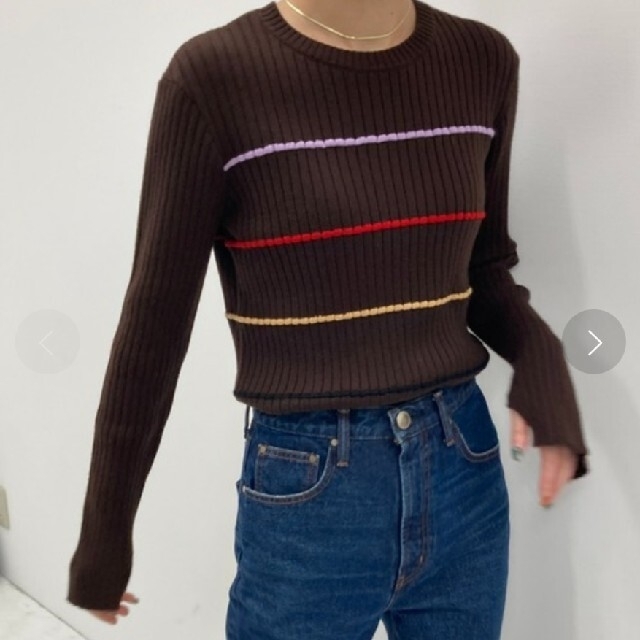 BLACK by moussy(ブラックバイマウジー)のblby color border tops（カラーボーダートップス） レディースのトップス(ニット/セーター)の商品写真