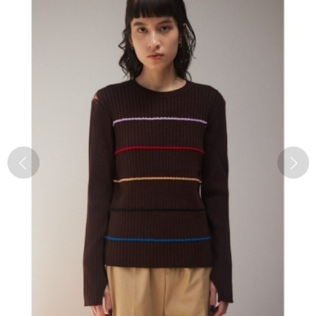 BLACK by moussy(ブラックバイマウジー)のblby color border tops（カラーボーダートップス） レディースのトップス(ニット/セーター)の商品写真