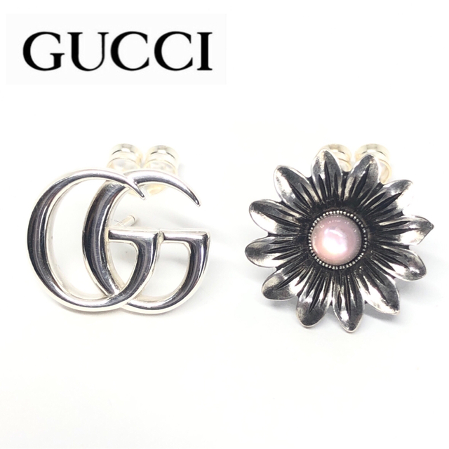 GUCCI グッチ ピアス 片耳 ダブルG シルバー GG ロゴ - ピアス(片耳用)