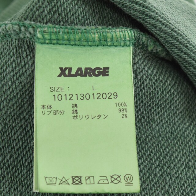 XLARGE(エクストララージ)のX-LARGE エクストララージ EAGLE LOGO PIGMENT CREWNECK SWEAT 101213012029 バックイーグルプリント クルーネックスウェットトレーナー グリーン メンズのトップス(スウェット)の商品写真