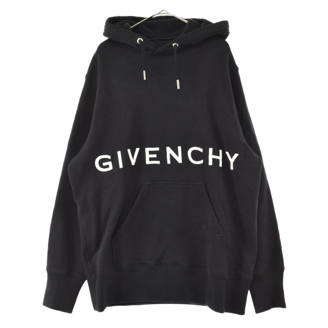 GIVENCHY ジバンシィ 21AW 4G BOTHSIDE LOGO EMBROIDERED PULLOVER HOODIE BMJ0CQ3Y6V 両面立体刺繍ロゴスウェットプルオーバーフーディ スウェットパーカー ブラック