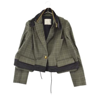 サカイ(sacai)のSacai サカイ 20SS Suiting Jacket グレンチェック テーラードジャケット グリーン レディース 20-04893(テーラードジャケット)