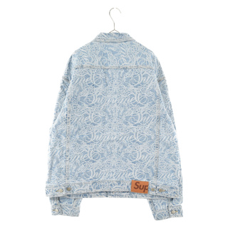 SUPREME シュプリーム 22AW/Script Jacquard Denim Trucker Jacket スクリプト ジャガード  デニムジャケット インディゴブルー