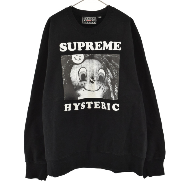 SUPREME シュプリーム 21SS×HYSTERIC GLAMOUR CREWNEK×ヒステリックグラマー クルーネック レオパードデザイン スウェット トレーナー ブラック605センチ肩幅