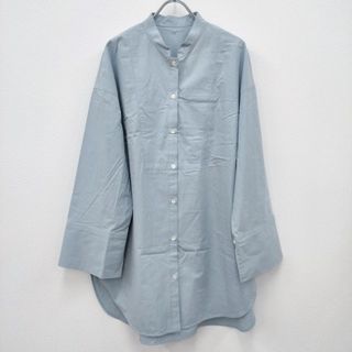 メイソングレイ(MAYSON GREY)のMAYSON GREY ボウタイ付きバンドカラーシャツ 長袖 サイズ2 コットン ワンピース ミズイロ レディース メイソングレイ【中古】3-0223M◎(シャツ/ブラウス(長袖/七分))