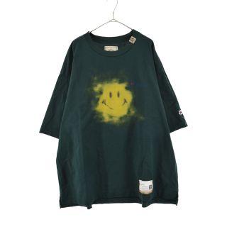 ミハラヤスヒロ(MIHARAYASUHIRO)のMIHARA YASUHIRO ミハラヤスヒロ Smily Face Printed T-shirt A09TS693 スマイリーフェイスプリント半袖Tシャツ カットソー グリーン(Tシャツ/カットソー(半袖/袖なし))