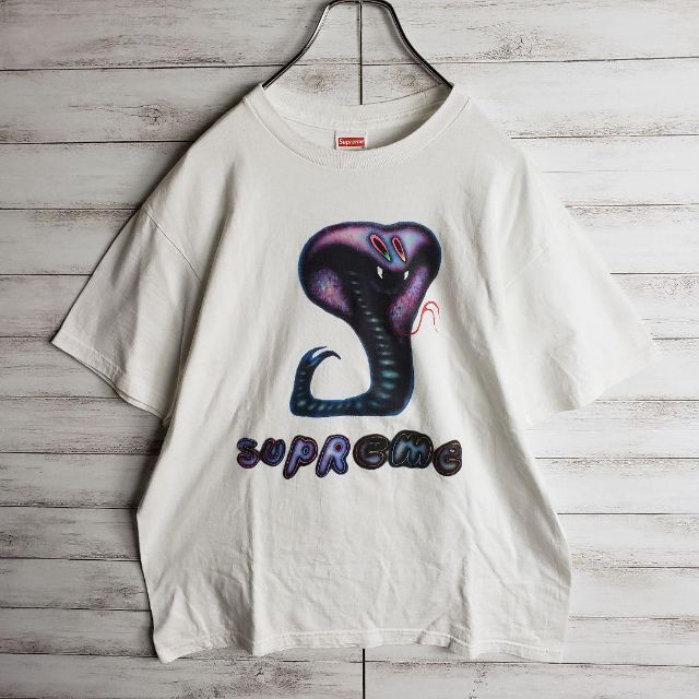 【最高デザイン】シュプリーム 蛇 スネーク ロゴ Tシャツ ビックロゴ 人気 M